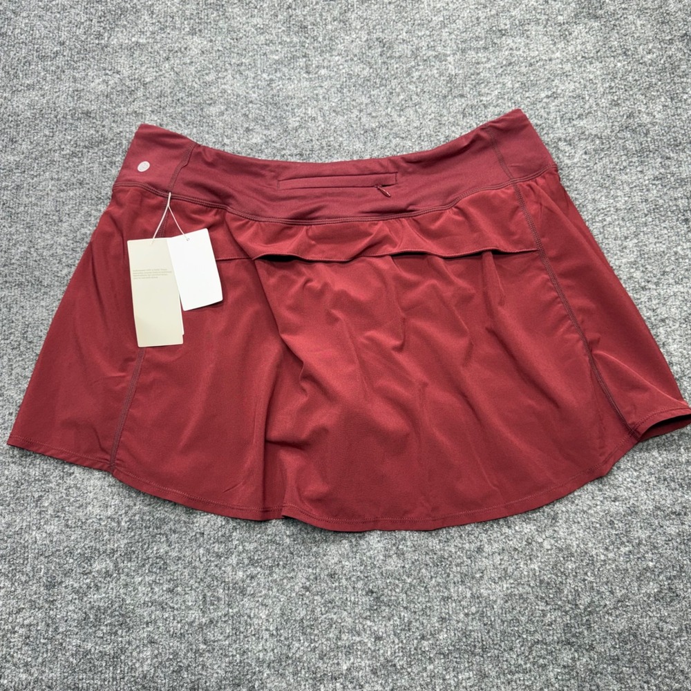 Zella Womens XL Burgundy Spice Active Skort Built-in Shorts Zipper Pocket NEW - Picture 7 of 8